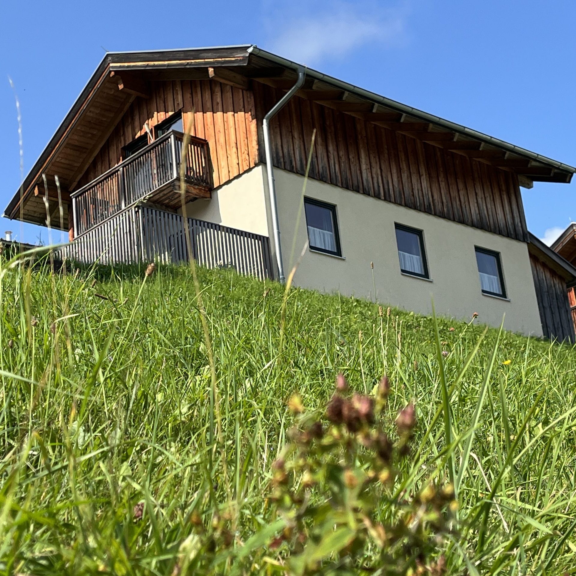 Grüne Wiese vor Ferienhaus Annaberg Dachstein-West